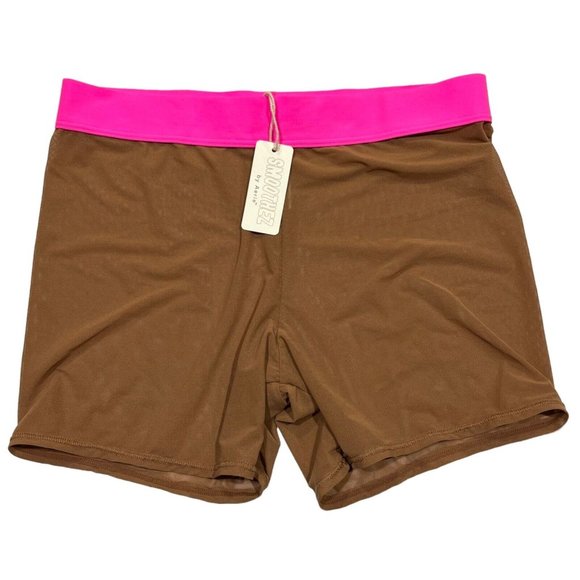 aerie Other - NWT AERIE Smoothez High Waisted Boyshort Pantie Sz L Brown Pink